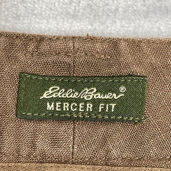Eddie Bauer Mercer Fit Linen Bermuda Shorts‎ Womens 2 Brown Outdoor Summer - Picture 3 of 9